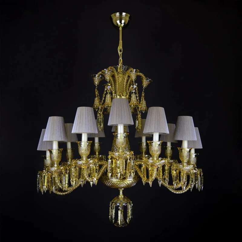 Casa Padrino Luxus Barock Kristall Kronleuchter Gold Ø 81 x H. 90 cm - Prunkvolle Messing Kronleuchter mit böhmischem Kristallglas - Barock Möbel - Edel & Prunkvoll