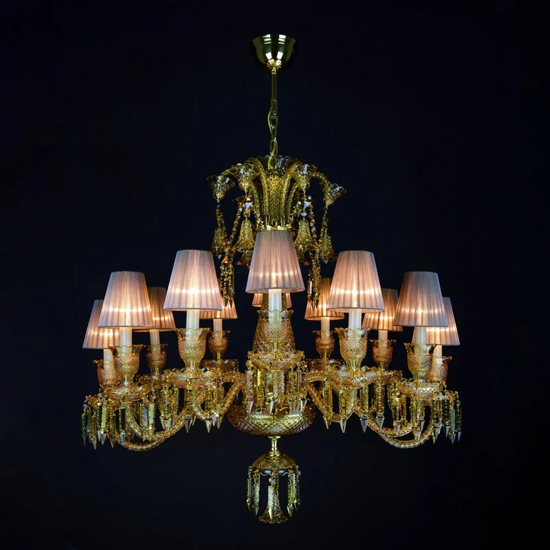 Casa Padrino Luxus Barock Kristall Kronleuchter Gold Ø 81 x H. 90 cm - Prunkvolle Messing Kronleuchter mit böhmischem Kristallglas - Barock Möbel - Edel & Prunkvoll