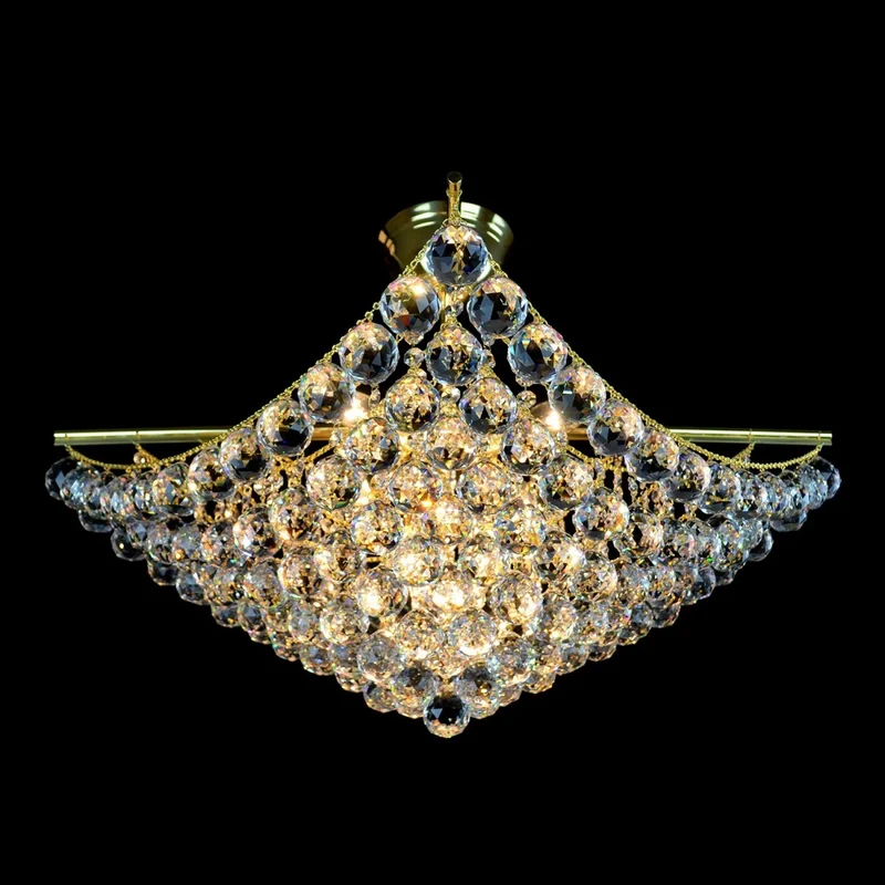Casa Padrino Luxus Barock Kristall Kronleuchter Gold Ø 62 x H. 50 cm - Prunkvolle Messing Kronleuchter mit böhmischem Kristallglas - Barock Möbel - Edel & Prunkvoll