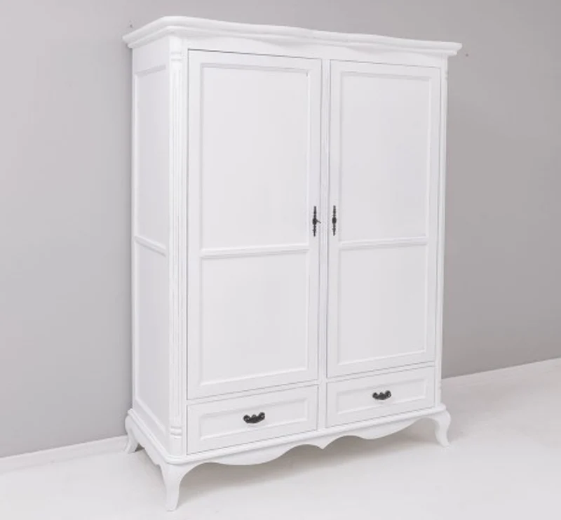 Casa Padrino Kleiderschrank im Landhausstil mit 2 Türen und 2 Schubladen, 140 x 70 x 190 cm