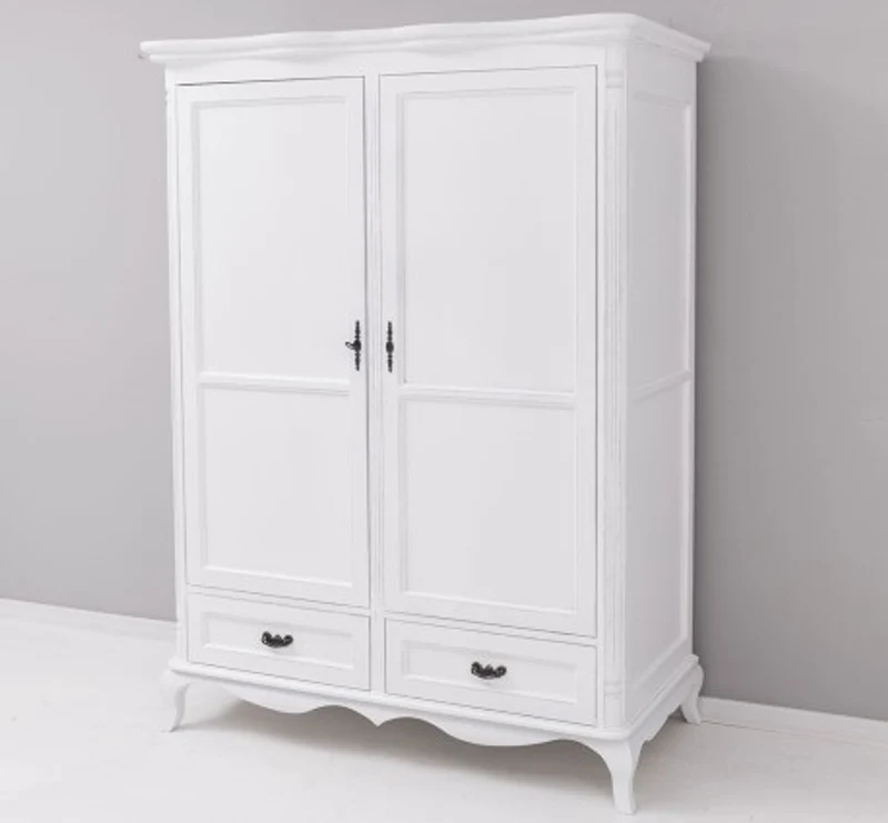 Casa Padrino Kleiderschrank im Landhausstil mit 2 Türen und 2 Schubladen, 140 x 70 x 190 cm