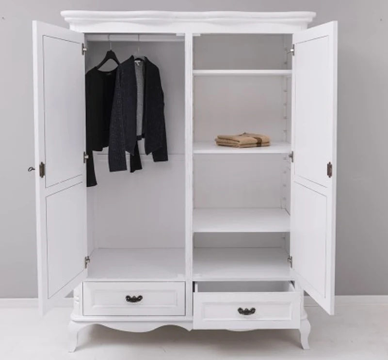 Casa Padrino Kleiderschrank im Landhausstil mit 2 Türen und 2 Schubladen, 140 x 70 x 190 cm