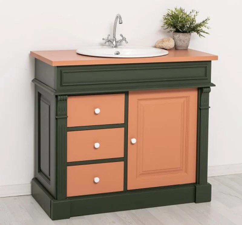 Casa Padrino Schrank im Landhausstil mit 1 Tür und 3 Schubladen, 103 x 51 x 91 cm