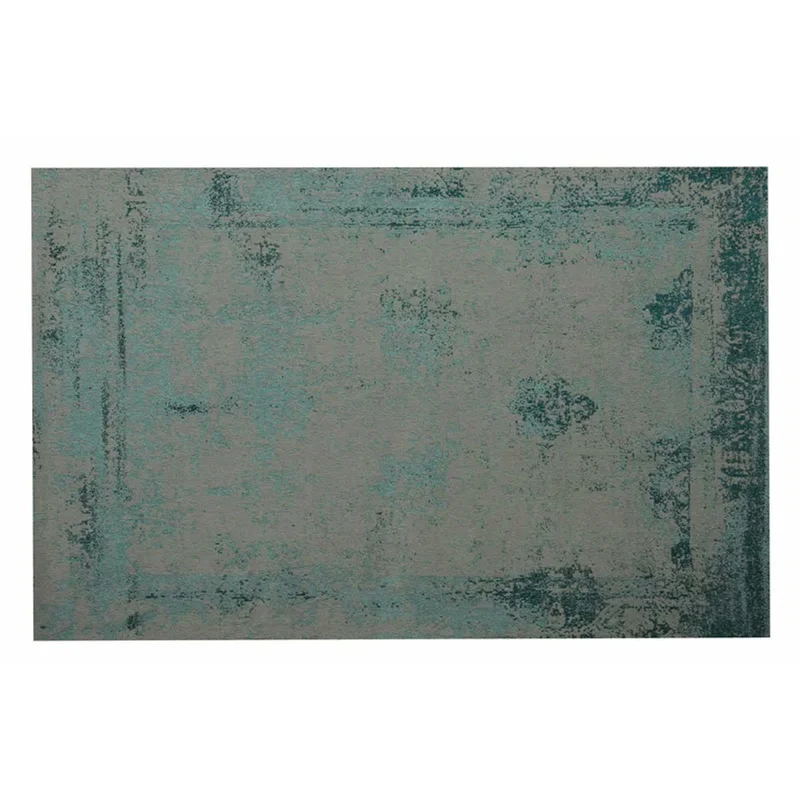 Casa Padrino Luxus Teppich Türkis / Grau 280 x 360 cm - Handgewebter Vintage Wohnzimmer Teppich