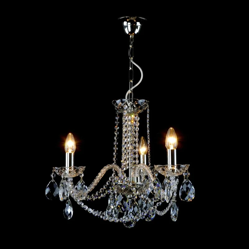 Casa Padrino Luxus Barock Kristall Kronleuchter Silber Ø 43 x H. 40 cm - Prunkvoller Messing Kronleuchter mit böhmischem Kristallglas - Barock Möbel - Edel & Prunkvoll