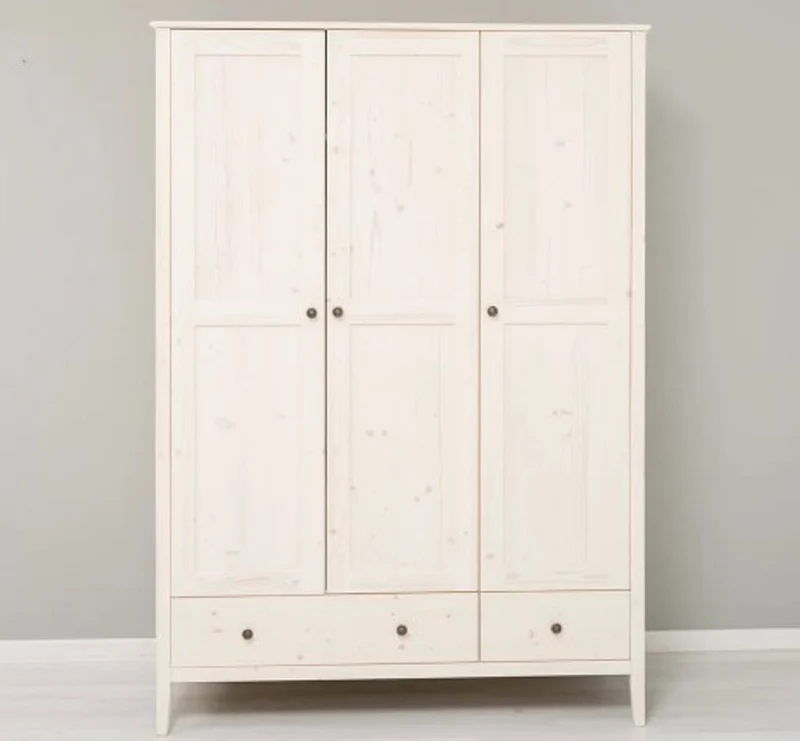 Casa Padrino Kleiderschrank im Landhausstil mit 3 Türen, 141 x 55 x 200 cm