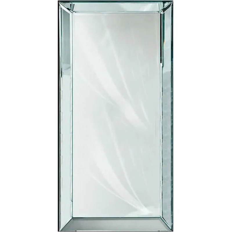 Casa Padrino Luxus Wandspiegel Silber 50 x 3 x H. 157 cm - Hoher Spiegel mit facettiertem Spiegelrahmen