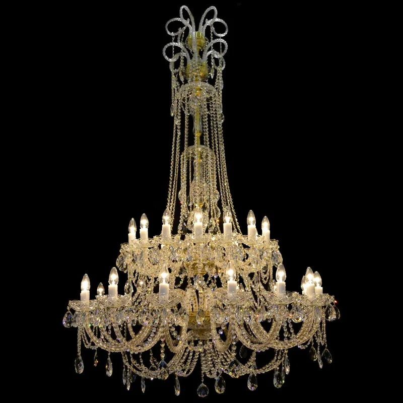 Casa Padrino Luxus Barock Kristall Kronleuchter Gold Ø 114 x H. 170 cm - Prunkvolle Messing Kronleuchter mit böhmischem Kristallglas - Barock Möbel - Edel & Prunkvoll