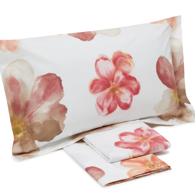 Completo Copripiumino grand fleur Floreale in Percalle