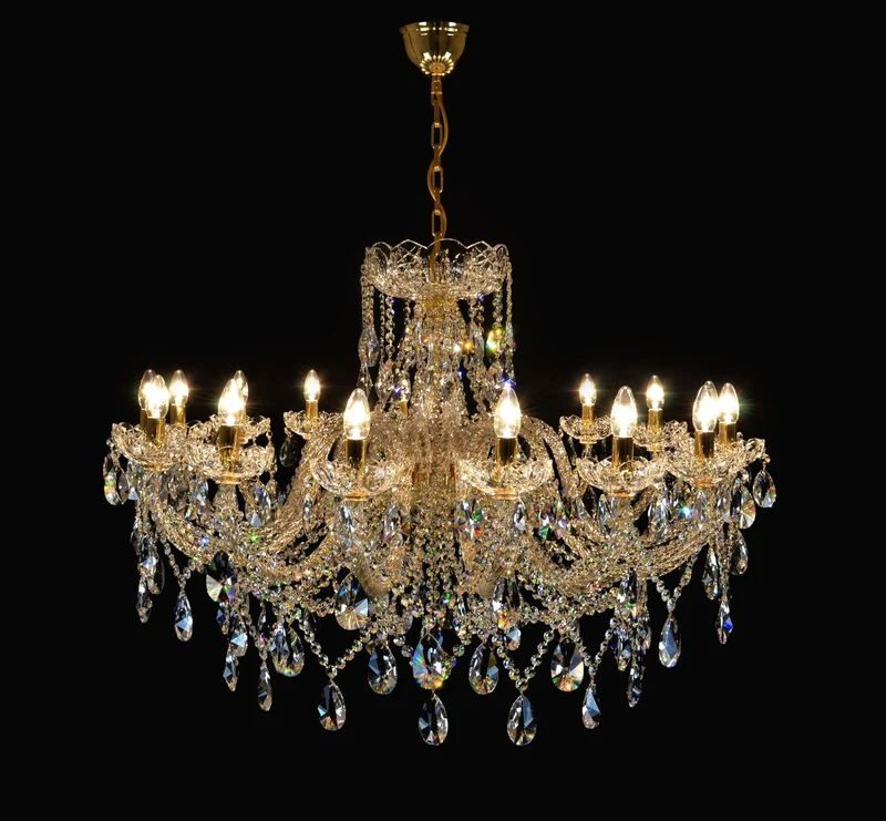 Casa Padrino Luxus Barock Kristall Kronleuchter Gold Ø 114 x H. 75 cm - Prunkvolle Messing Kronleuchter mit böhmischem Kristallglas - Barock Möbel - Edel & Prunkvoll