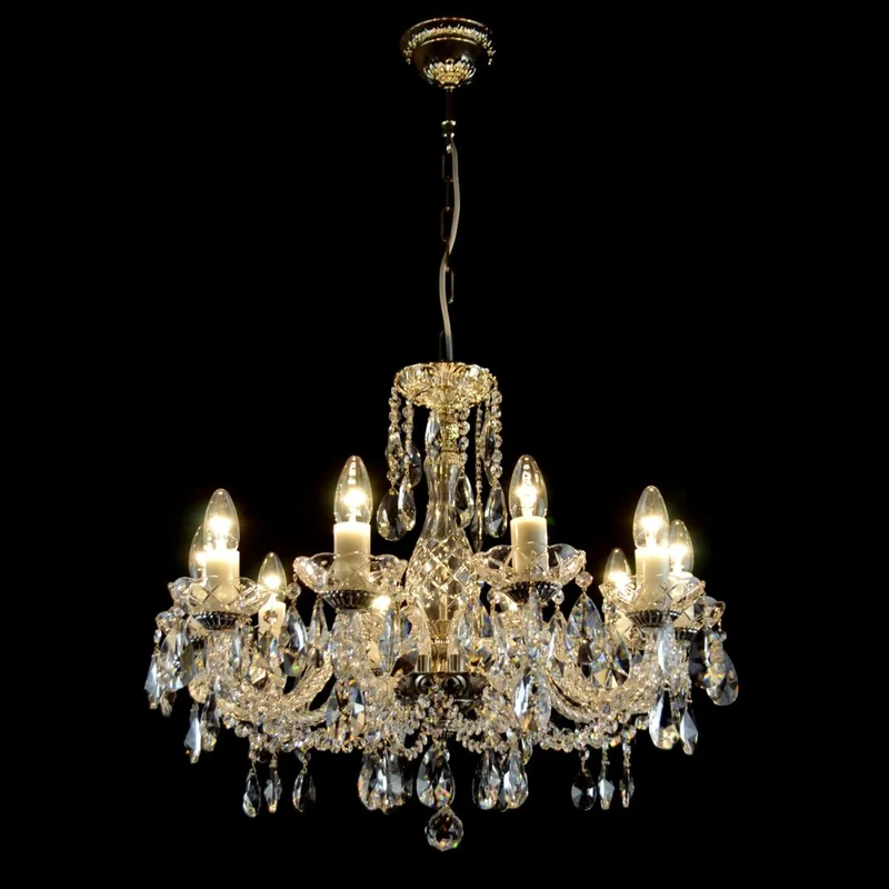 Casa Padrino Luxus Barock Kristall Kronleuchter Silber Ø 62 x H. 53 cm - Prunkvolle Messing Kronleuchter mit böhmischem Kristallglas - Barock Möbel - Edel & Prunkvoll