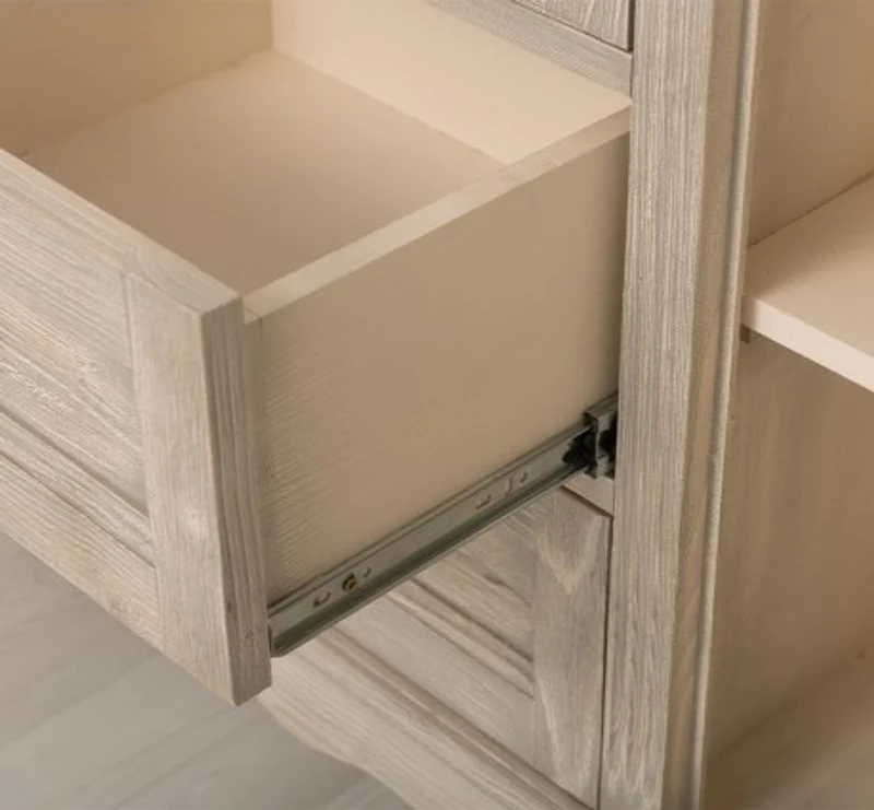Casa Padrino Kommode im Landhausstil Silberfrost mit 2 Türen und 3 Schubladen, 158 x 48 x 89 cm
