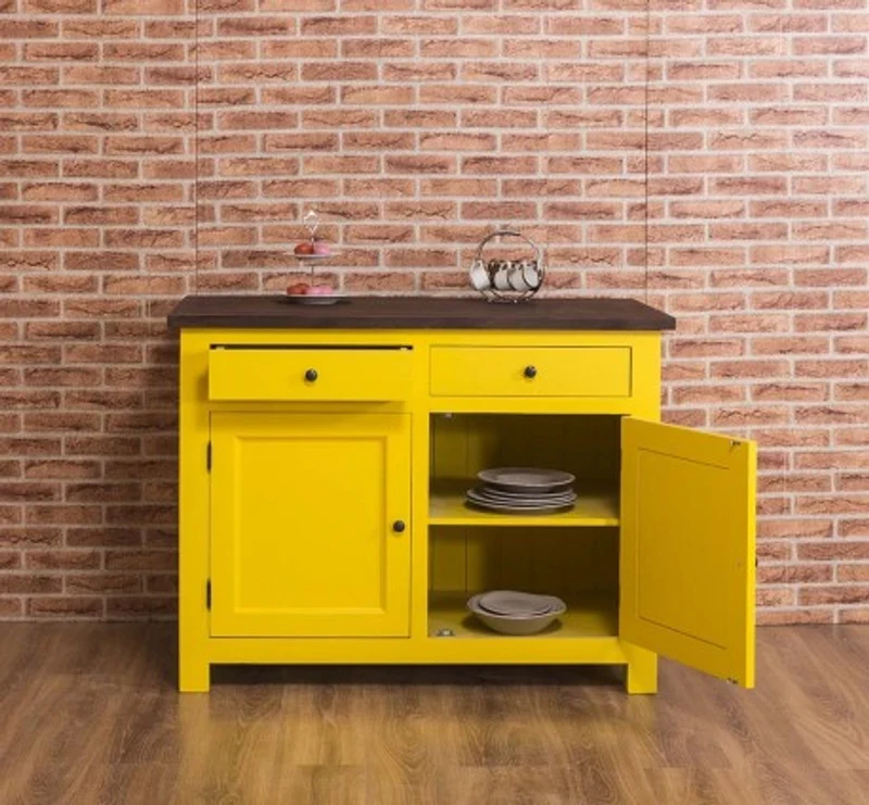 Casa Padrino Küchenschrank im Landhausstil mit 2 Türen und 2 Schubladen, 120 x 65 x 90 cm