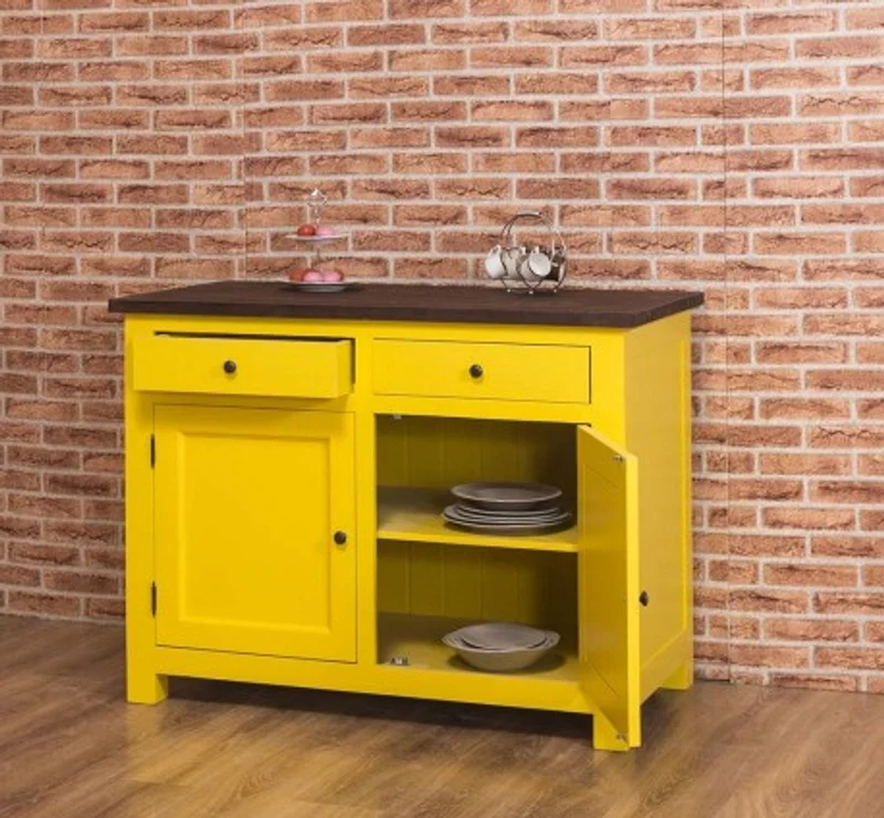 Casa Padrino Küchenschrank im Landhausstil mit 2 Türen und 2 Schubladen, 120 x 65 x 90 cm