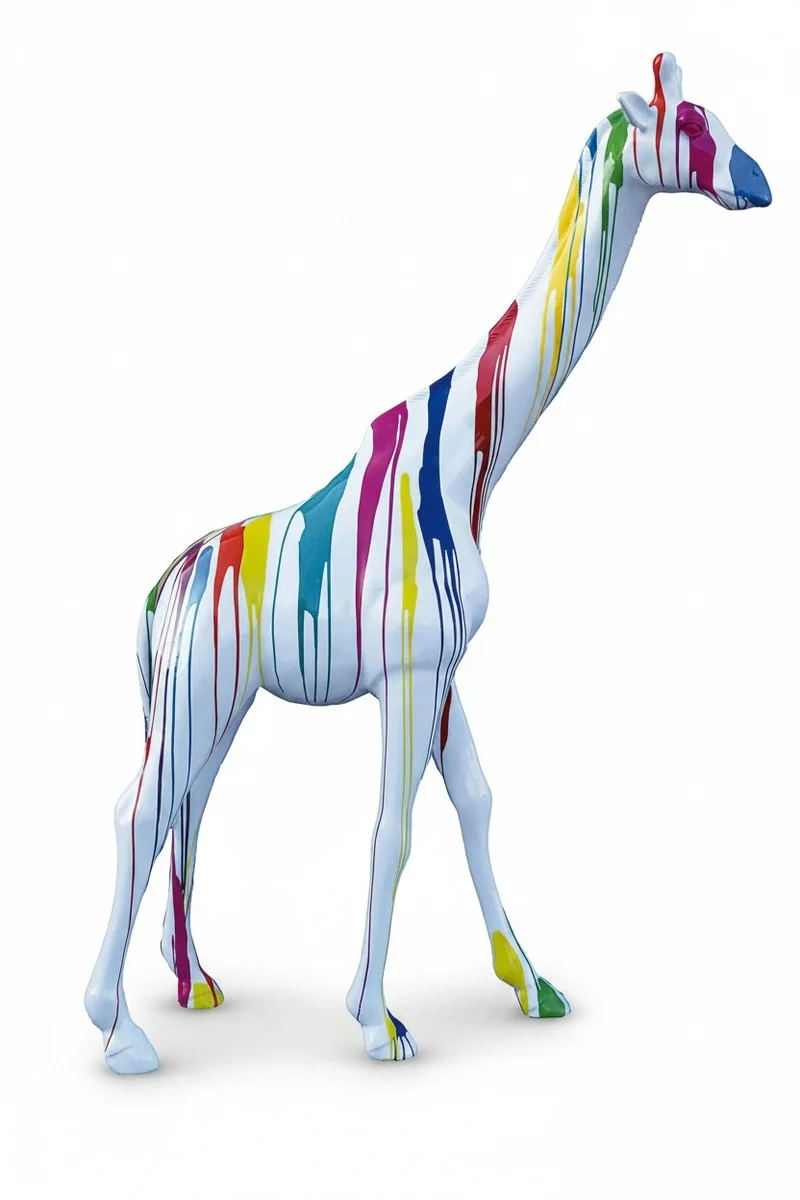 Casa Padrino Luxus Deko Skulptur Giraffe Trash H. 320 cm - Riesige Gartenskulptur - Lebensgroße Skulptur - XXL Deko Skulptur - XXL Deko Figur