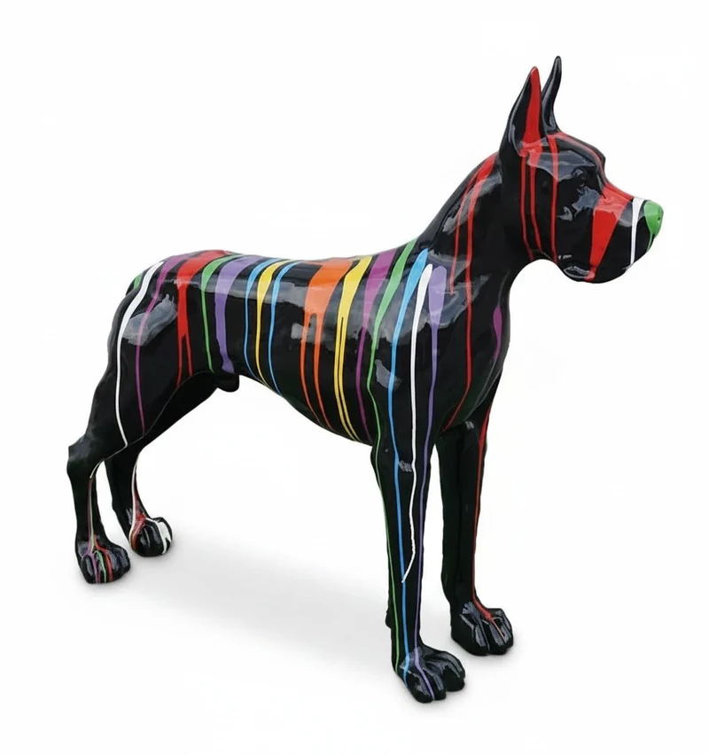 Casa Padrino Luxus Deko Skulptur Hund Mastiff Trash H. 111 cm - Riesige Gartenskulptur - Lebensgroße Skulptur - XXL Deko Skulptur - XXL Deko Figur