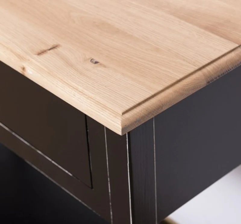 Casa Padrino Konsole im Landhausstil mit 2 Schubladen und Eichenholzplatte, 180 x 45 x 76 cm