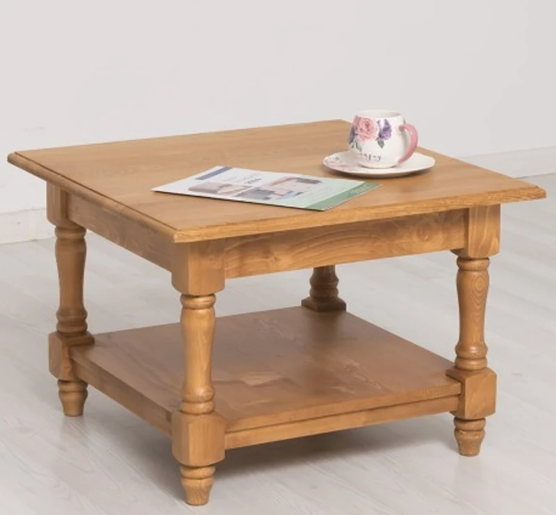 Casa Padrino Couchtisch im Landhausstil mit Eichenholzplatte, 65 x 65 x 45 cm