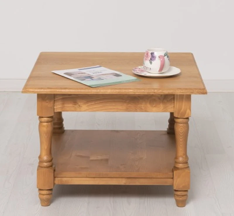 Casa Padrino Couchtisch im Landhausstil mit Eichenholzplatte, 65 x 65 x 45 cm