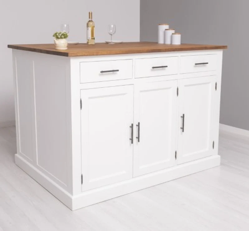 Casa Padrino Küchenschrank im Landhausstil mit Eichenholzplatte, 160 x 110 x 110 cm