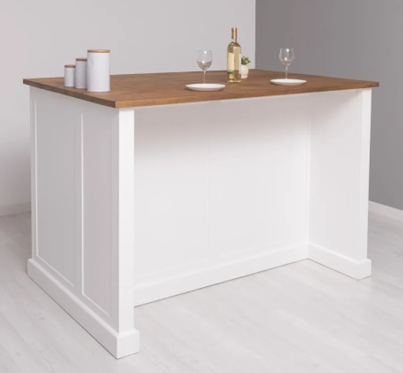 Casa Padrino Küchenschrank im Landhausstil mit Eichenholzplatte, 160 x 110 x 110 cm