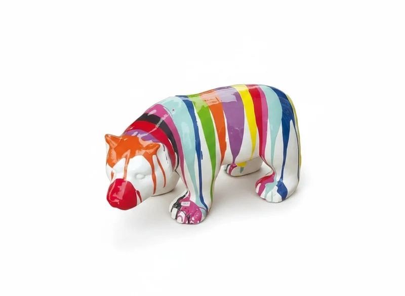 Casa Padrino Luxus Deko Skulptur Bär Tragen H. 60 cm - Deko Skulptur - Deko Figur - Tierfigur - Gartendeko