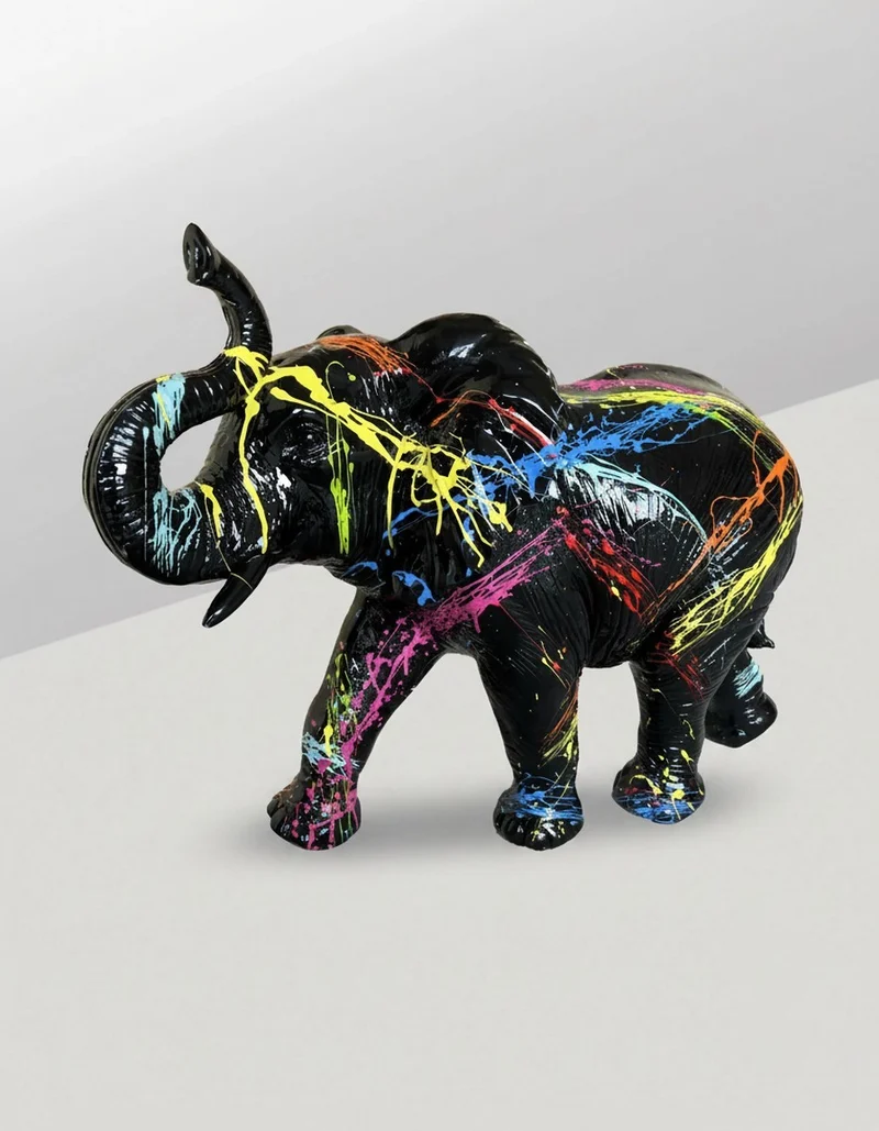 Casa Padrino Luxus Deko Skulptur Elefant H. 47 cm - Deko Skulptur - Deko Figur - Tierfigur - Gartendeko