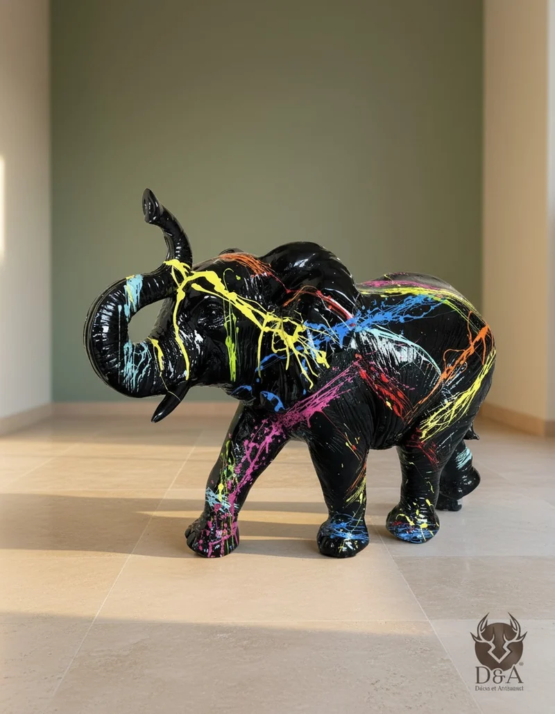 Casa Padrino Luxus Deko Skulptur Elefant H. 47 cm - Deko Skulptur - Deko Figur - Tierfigur - Gartendeko