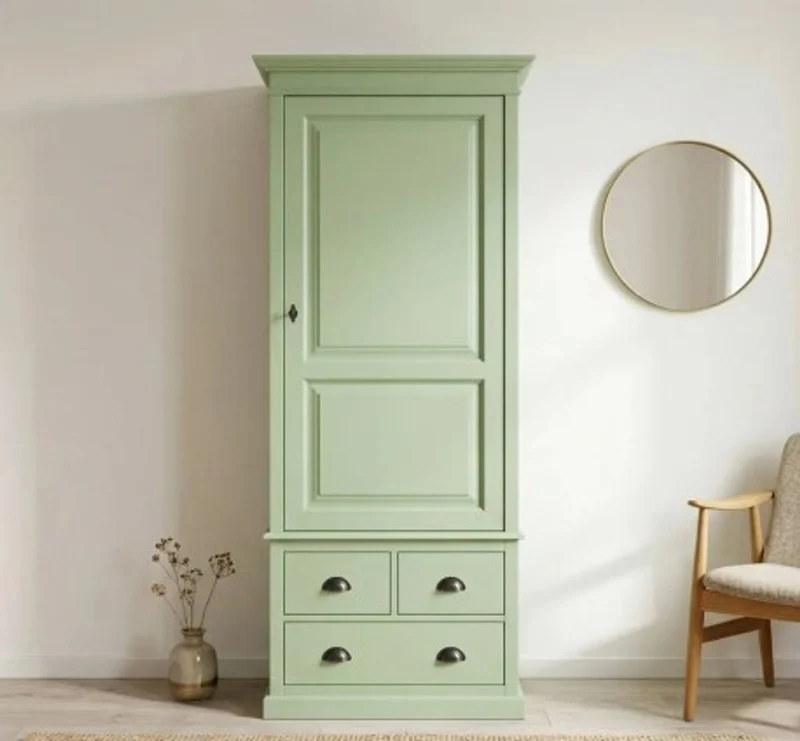 Casa Padrino Kleiderschrank im Landhausstil mit 3 Schubladen, 85 x 59 x 197 cm