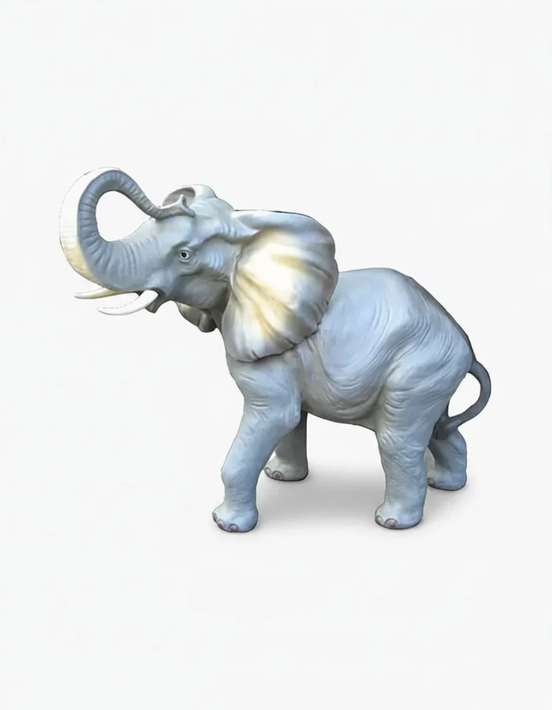 Casa Padrino Luxus Deko Skulptur Elefant Realistisch H. 44 cm - Deko Skulptur - Deko Figur - Tierfigur - Gartendeko
