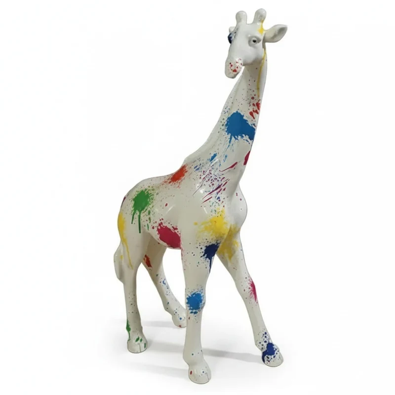 Casa Padrino Luxus Deko Skulptur Giraffe Splash H. 77 cm - Deko Skulptur - Deko Figur - Tierfigur - Gartendeko