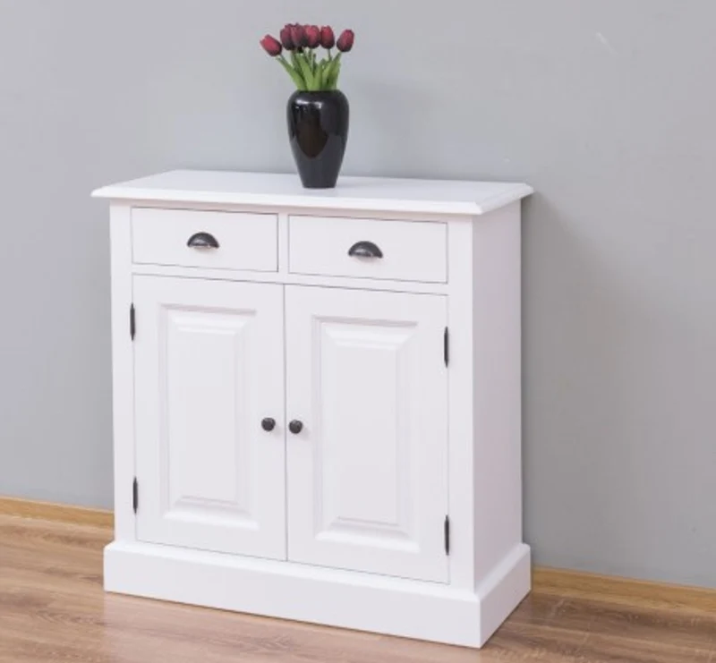 Casa Padrino Schrank im Landhausstil mit 2 Türen und 2 Schubladen, 85 x 35 x 85 cm