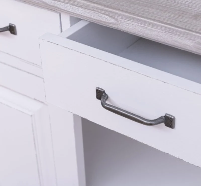 Casa Padrino Schrank im Landhausstil mit 2 Türen und 2 Schubladen, 85 x 35 x 85 cm