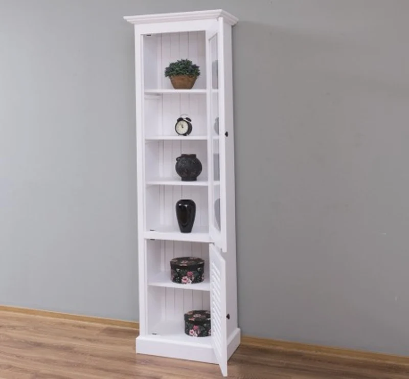 Casa Padrino Vitrine im Landhausstil mit 1 Glastür, 64 x 39 x 210 cm