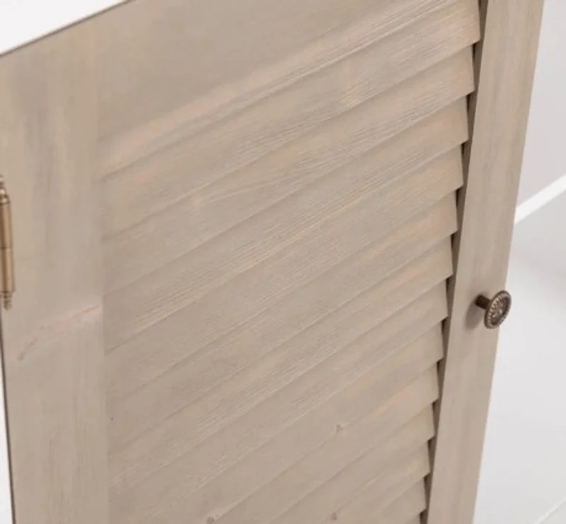 Casa Padrino Sideboard im Landhausstil mit 4 Türen und Eichenholzplatte, 209 x 37 x 90 cm