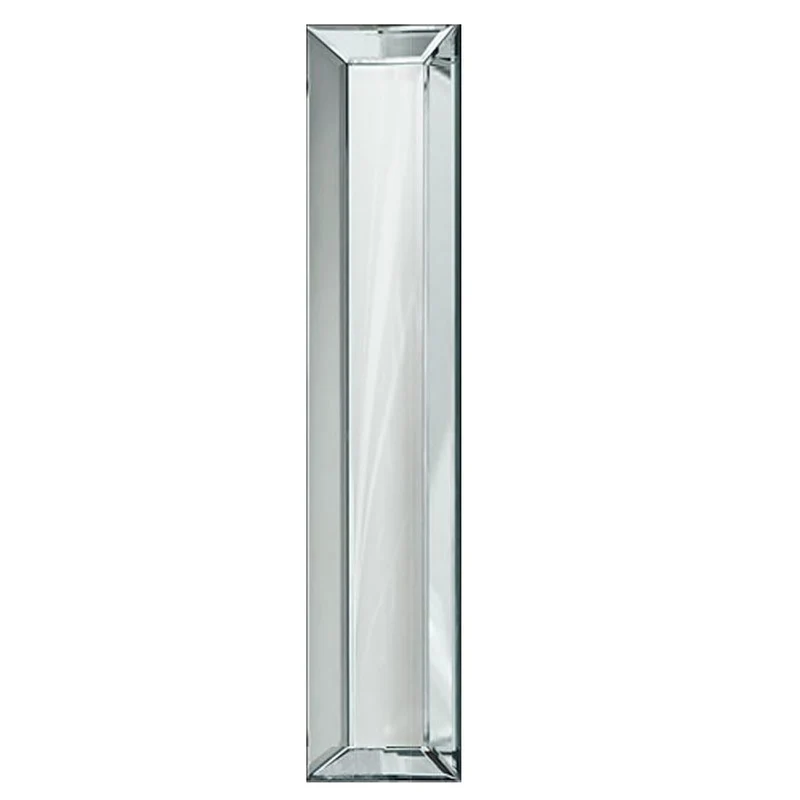 Casa Padrino Luxus Wandspiegel Silber 15 x 5 x H. 130 cm - Schmale Spiegelleiste mit Facettenschliff