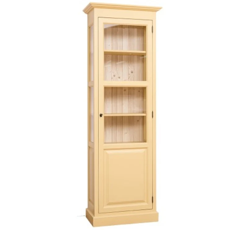Casa Padrino Vitrine im Landhausstil mit 1 Tür, 75 x 40 x 220 cm