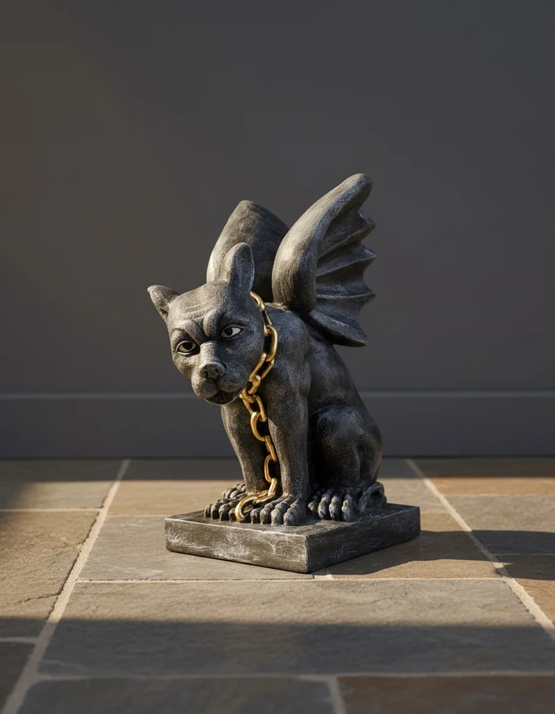 Casa Padrino Luxus Deko Skulptur Deko Objekt Wasserspeier H. 38 cm - Deko Skulptur - Deko Figur - Tierfigur - Gartendeko