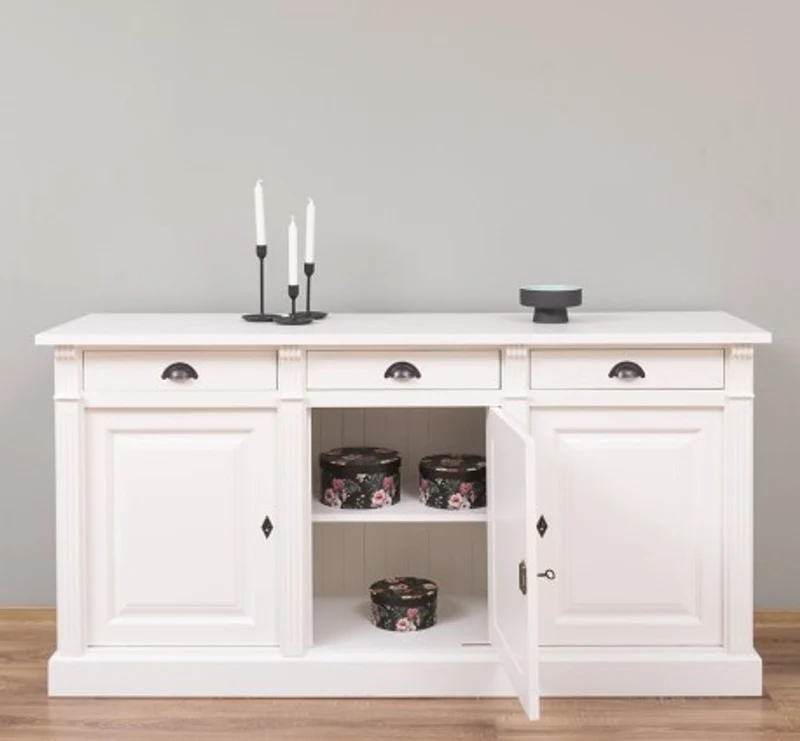 Casa Padrino Sideboard im Landhausstil mit 3 Türen und 3 Schubladen, 179 x 51 x 90 cm
