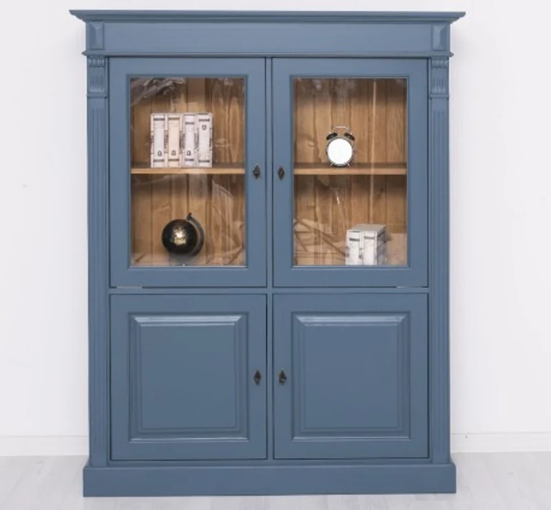 Casa Padrino Kleiderschrank im Landhausstil mit 2 Glastüren, 130 x 39 x 160 cm