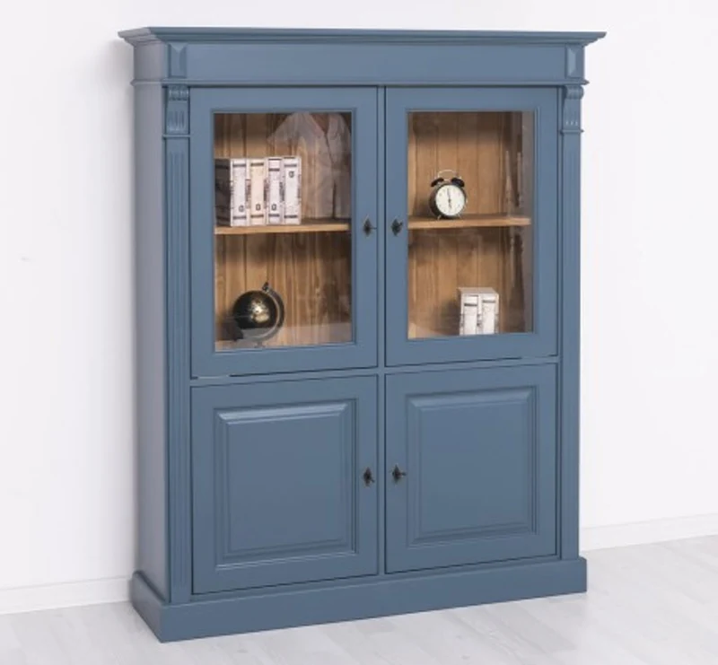 Casa Padrino Kleiderschrank im Landhausstil mit 2 Glastüren, 130 x 39 x 160 cm