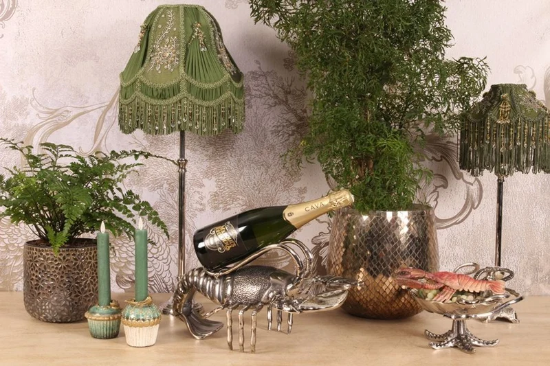 Casa Padrino Luxus Flaschenhalter Silber 41 x 22 x H. 21 cm - Hummer Weinflaschenhalter