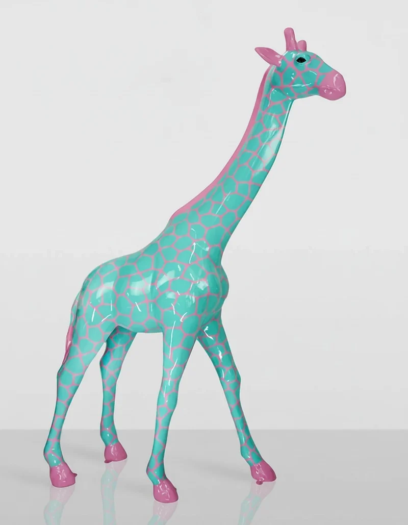 Casa Padrino Luxus Deko Skulptur Giraffe H. 230 cm - Riesige Gartenskulptur - Lebensgroße Skulptur - XXL Deko Skulptur - XXL Deko Figur
