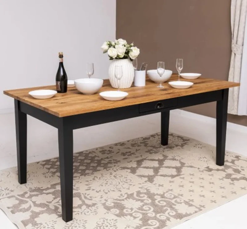 Casa Padrino Esstisch im Landhausstil mit Eichenholzplatte, 180 x 90 x 78 cm