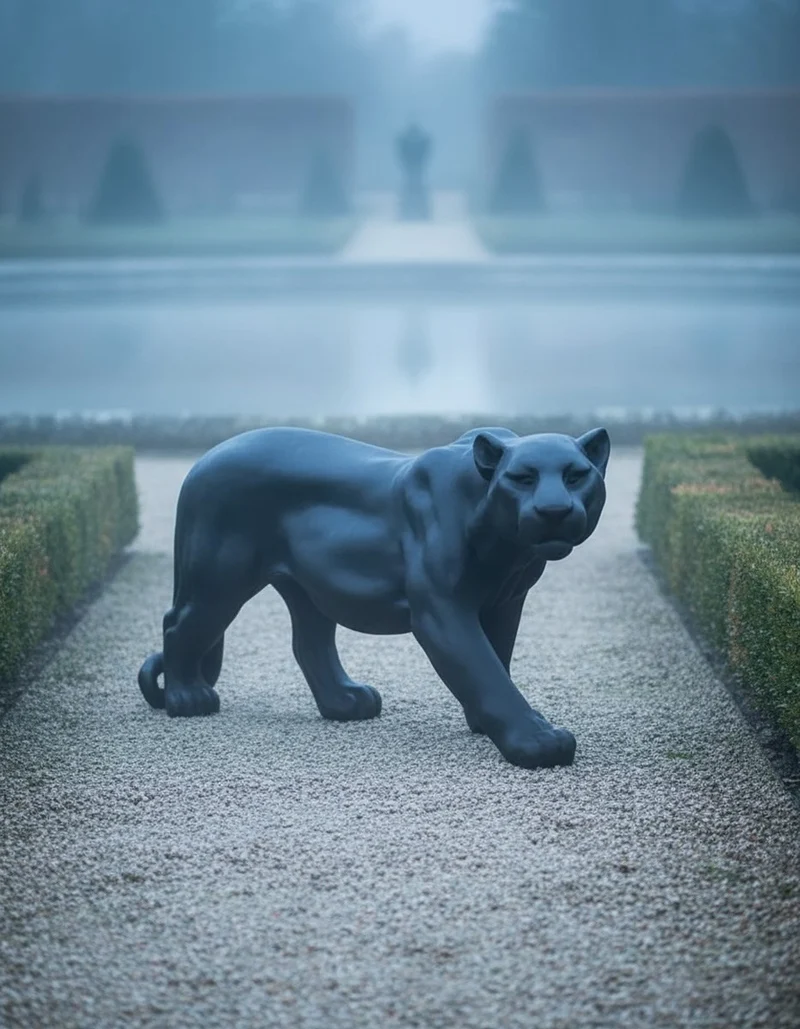 Casa Padrino Luxus Deko Skulptur Raubkatze Panther H. 72 cm - Deko Skulptur - Deko Figur - Tierfigur - Gartendeko