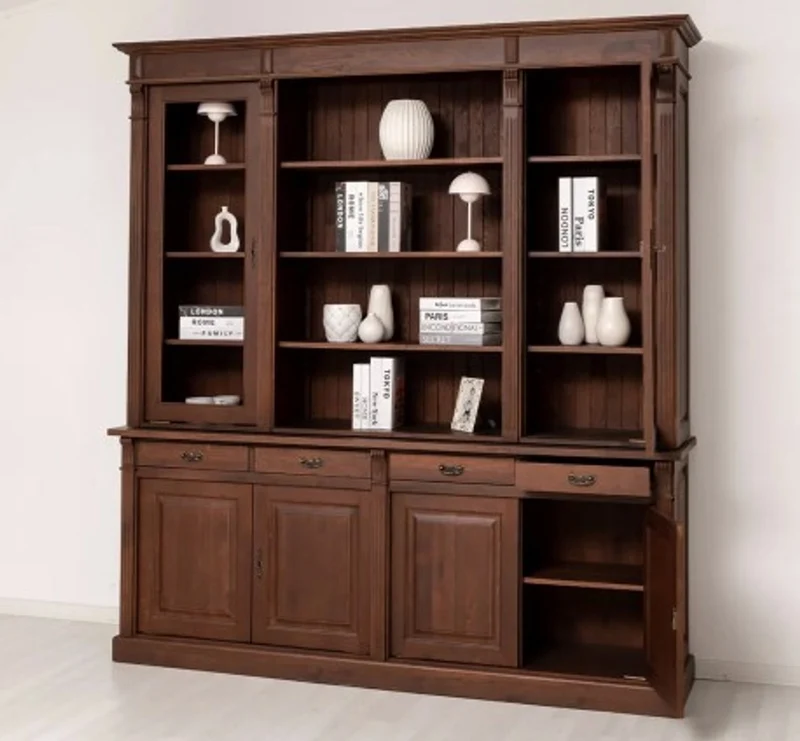 Casa Padrino Bücherregal im Landhausstil, 219 x 51 x H 190 cm