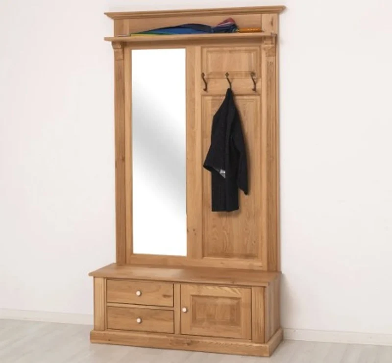 Casa Padrino Garderobe im Landhausstil mit 2 Schubladen, 121 x 41 x 210 cm