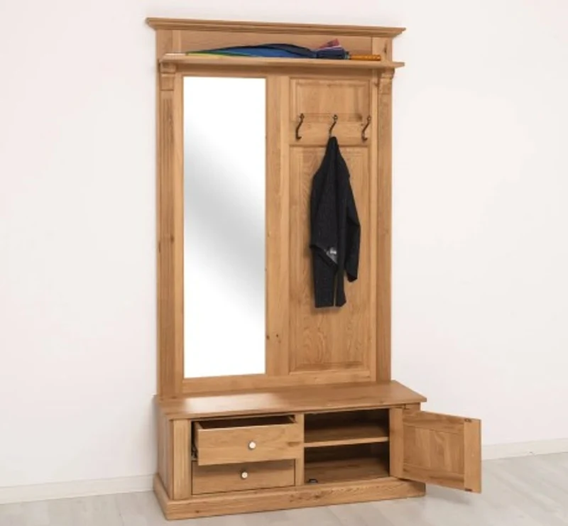 Casa Padrino Garderobe im Landhausstil mit 2 Schubladen, 121 x 41 x 210 cm