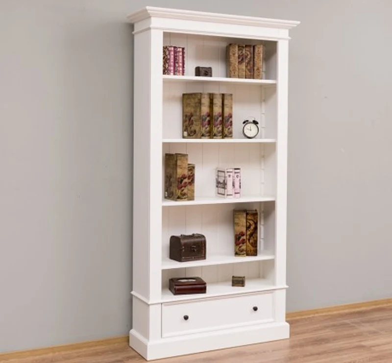 Casa Padrino Bücherregal im Landhausstil mit 1 Schublade, 100 x 32 x 195 cm