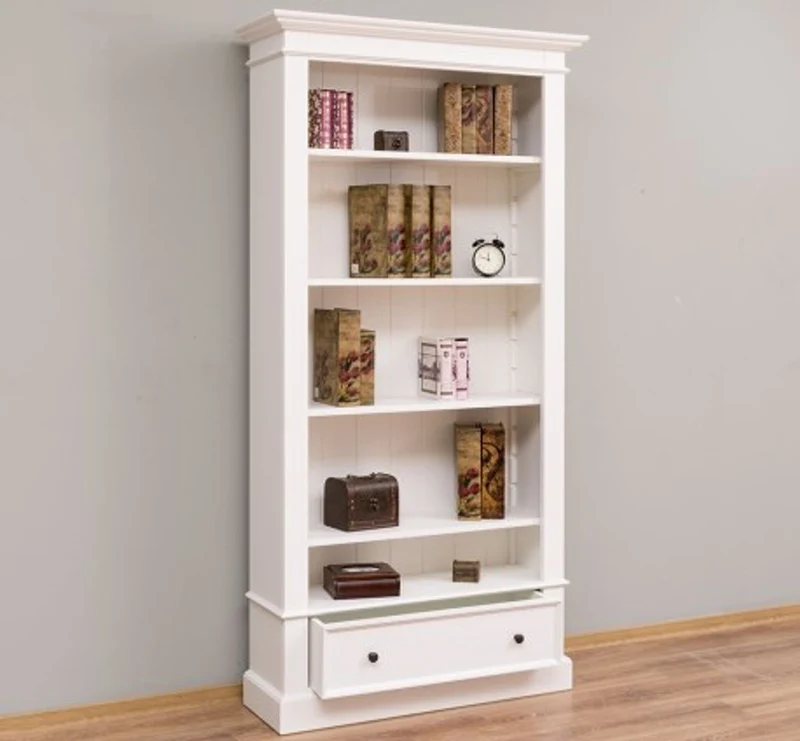 Casa Padrino Bücherregal im Landhausstil mit 1 Schublade, 100 x 32 x 195 cm